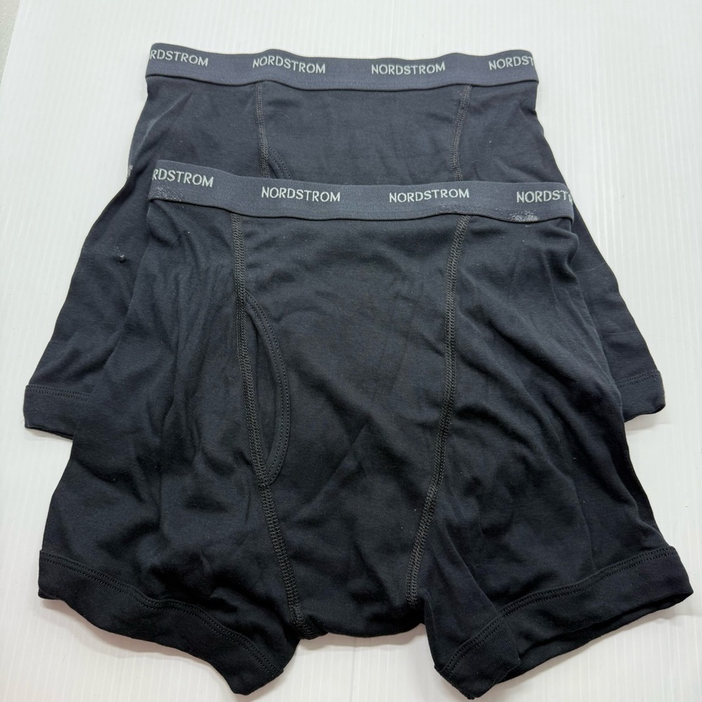 Nordstrom Men’s Boxer Briefs Small Black Supima Cotton 2 Pack Classic Fit NWOT